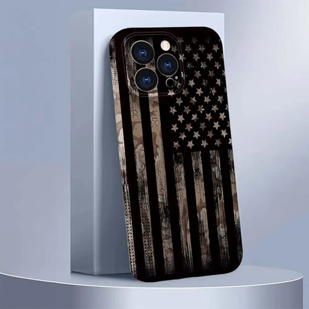 iPhone 15 Pro Case,American Flag Camo 3D Design Phone Case‎ 6.1 Inch
